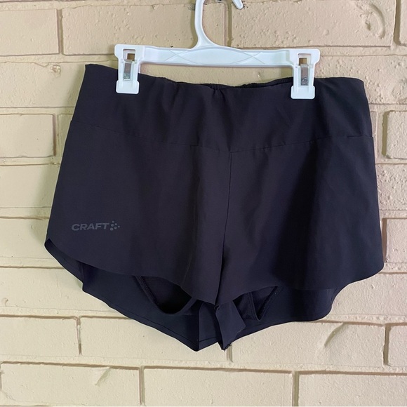 Craft women’s Pro Running Shorts Split Side Black Size XS Built In Liner Pockets - Picture 1 of 10